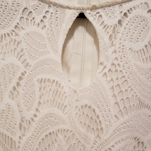 London Times White Lace Belted Dress - Picture 6 of 7